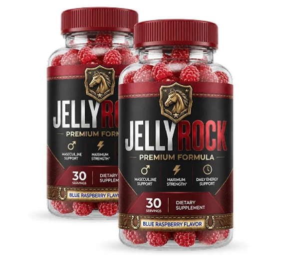 JellyRock male vitality gummy bottles, Blue Raspberry flavor